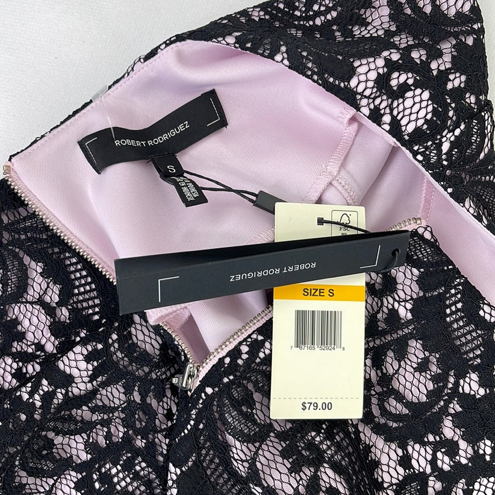Robert Rodriguez Black Lace Over Lilac Top